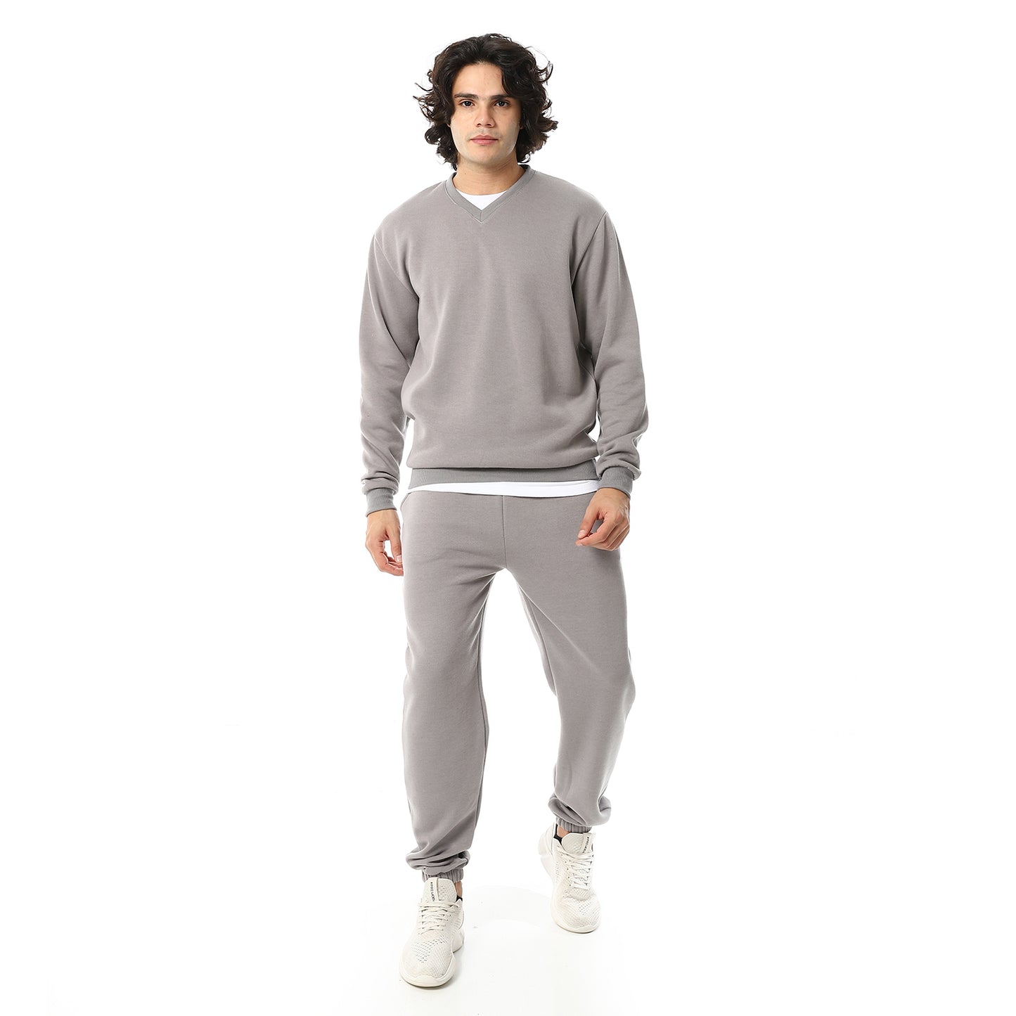 V-Neck & Elastic Ankle Tracksuit Set
