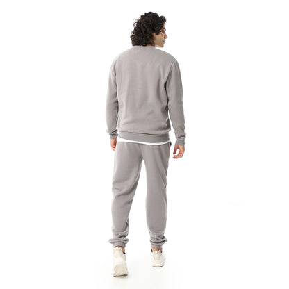 V-Neck & Elastic Ankle Tracksuit Set