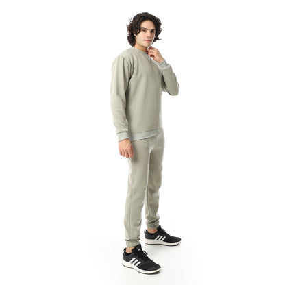 Crew Neck With Elastic Ankle British Tracksuit Set