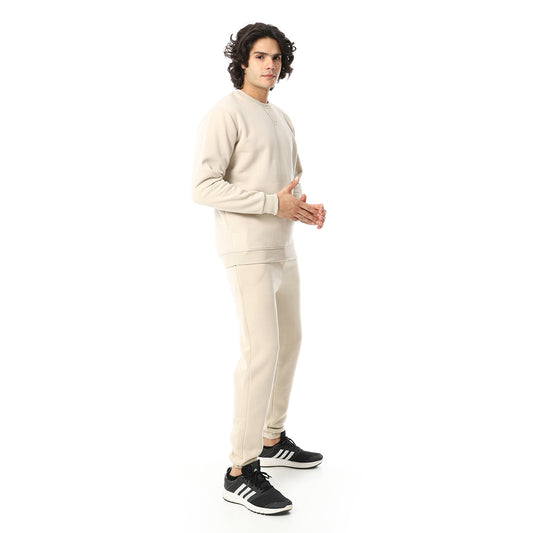 Crew Neck With Elastic Ankle British Tracksuit Set