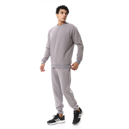 Crew Neck With Elastic Ankle British Tracksuit Set