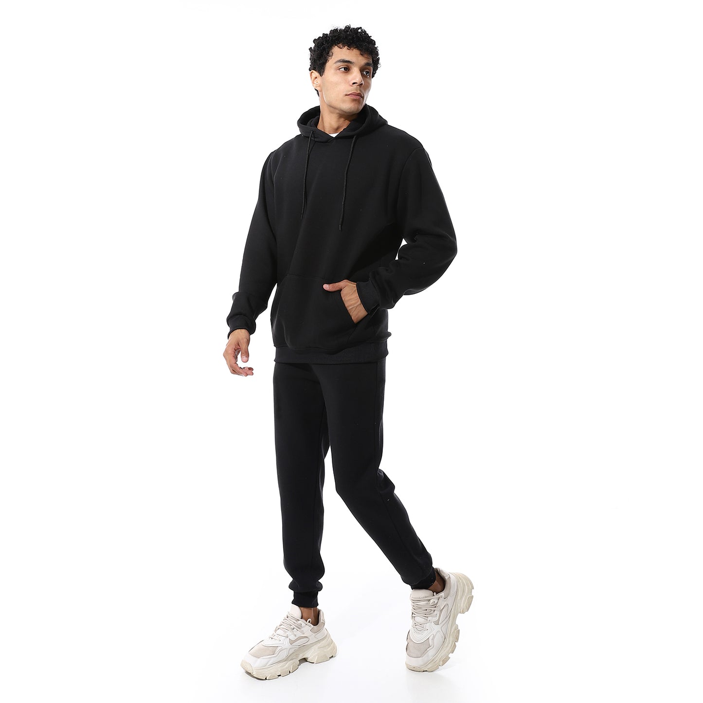 Elastic Ankle Comfy Hooded Tracksuit Set
