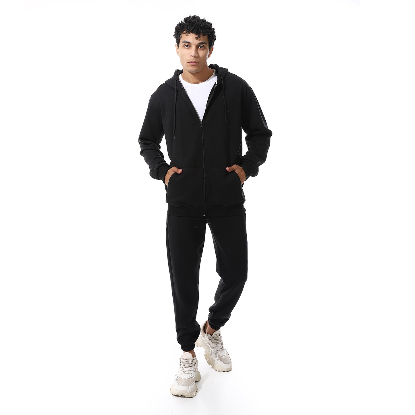 Comfy Hooded Neck & Elastic Waist Tracksuit Set