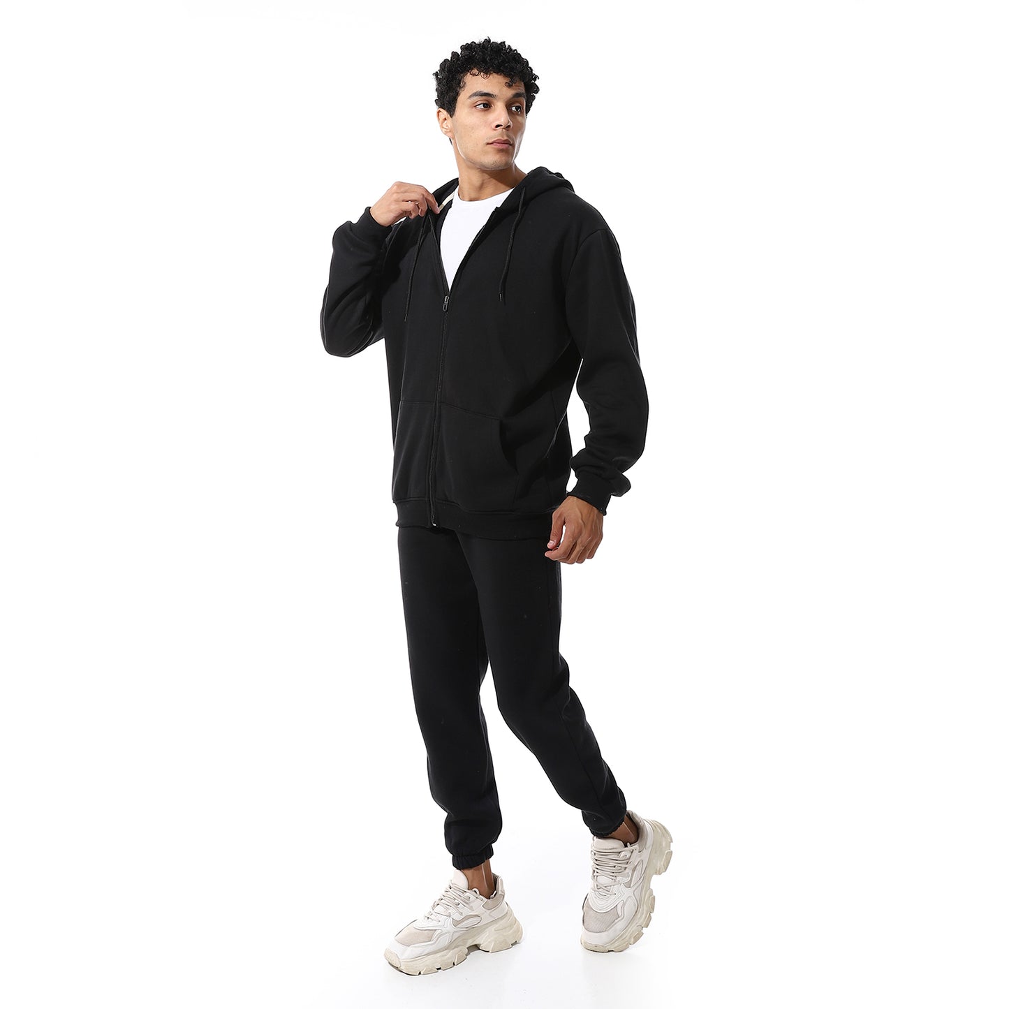 Comfy Hooded Neck & Elastic Waist Tracksuit Set