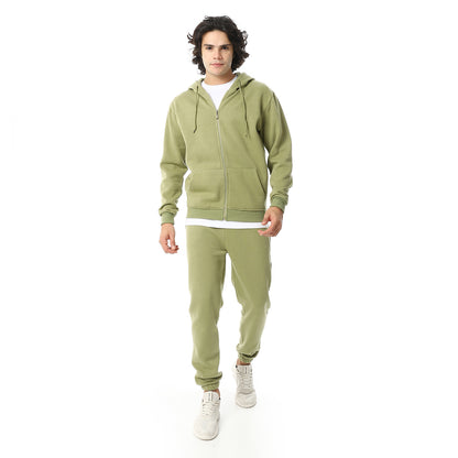 Comfy Hooded Neck & Elastic Waist Tracksuit Set
