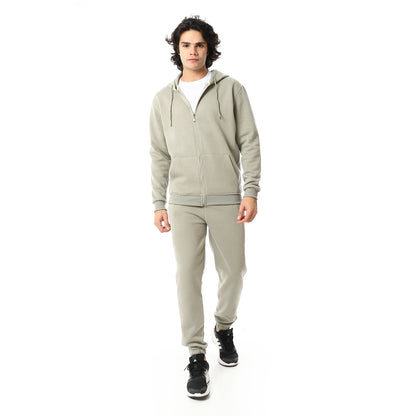 Comfy Hooded Neck & Elastic Waist Tracksuit Set