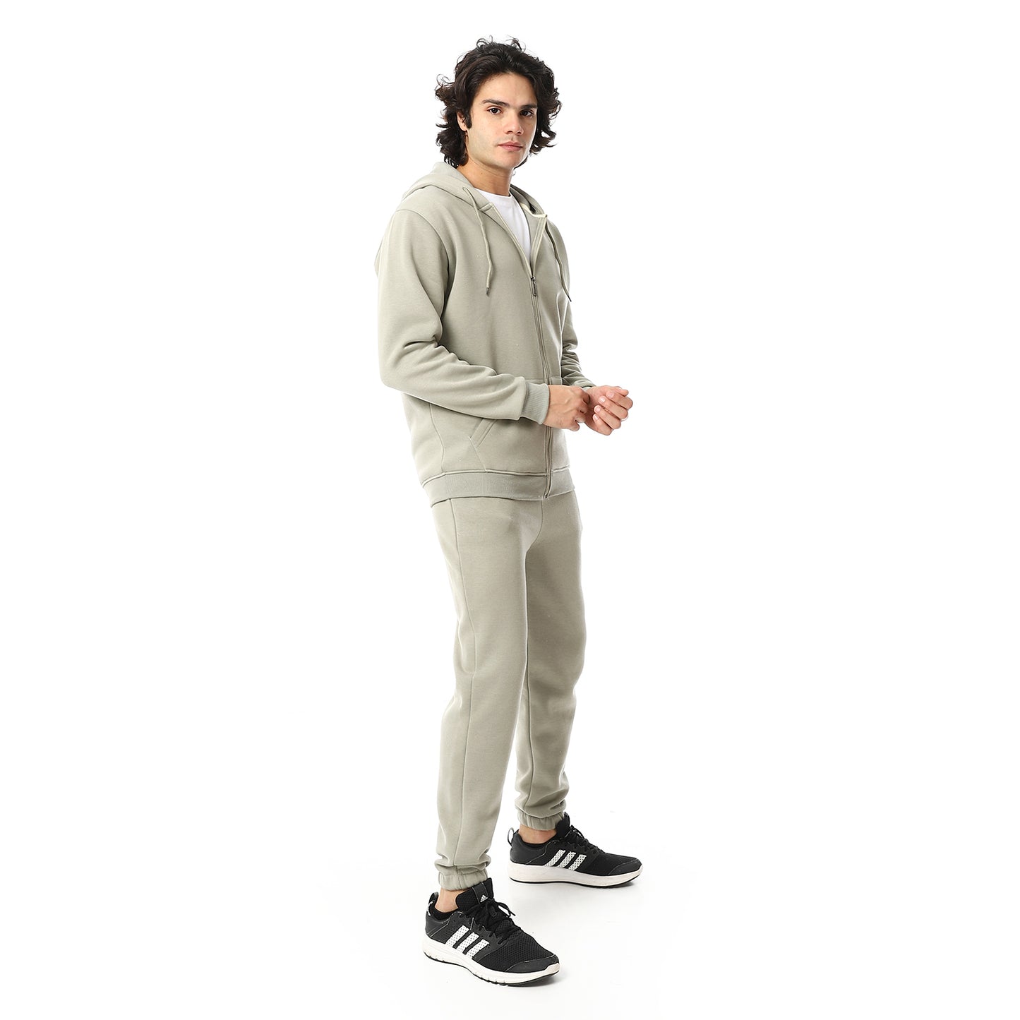 Comfy Hooded Neck & Elastic Waist Tracksuit Set