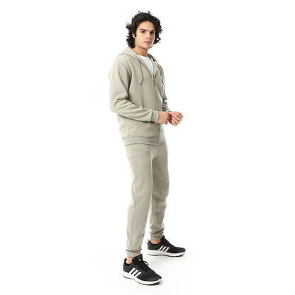 Comfy Hooded Neck & Elastic Waist Tracksuit Set
