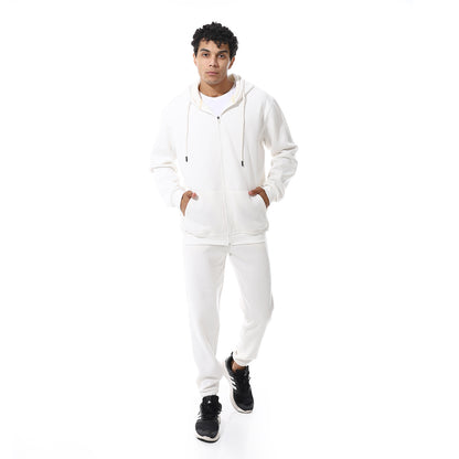 Comfy Hooded Neck & Elastic Waist Tracksuit Set