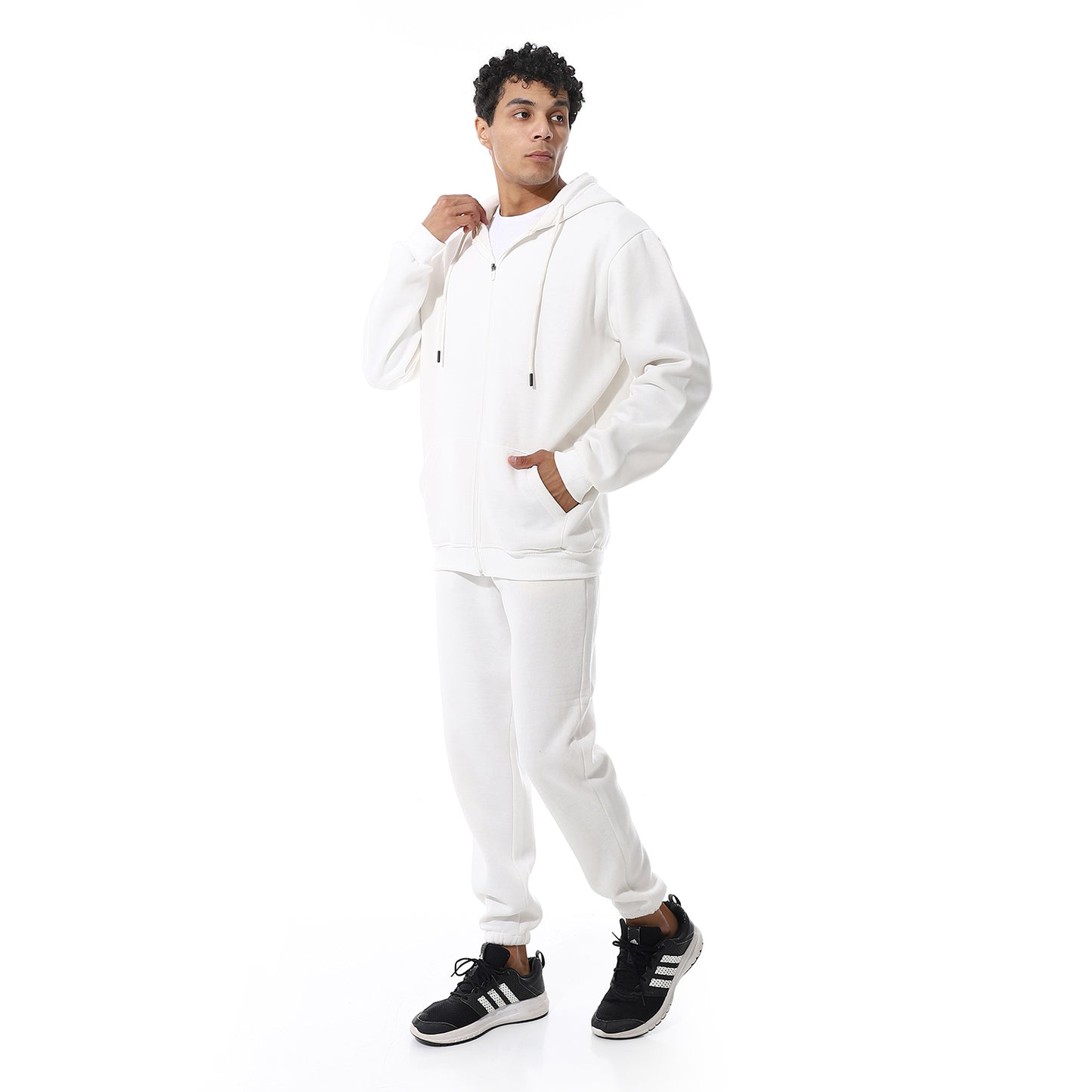 Comfy Hooded Neck & Elastic Waist Tracksuit Set