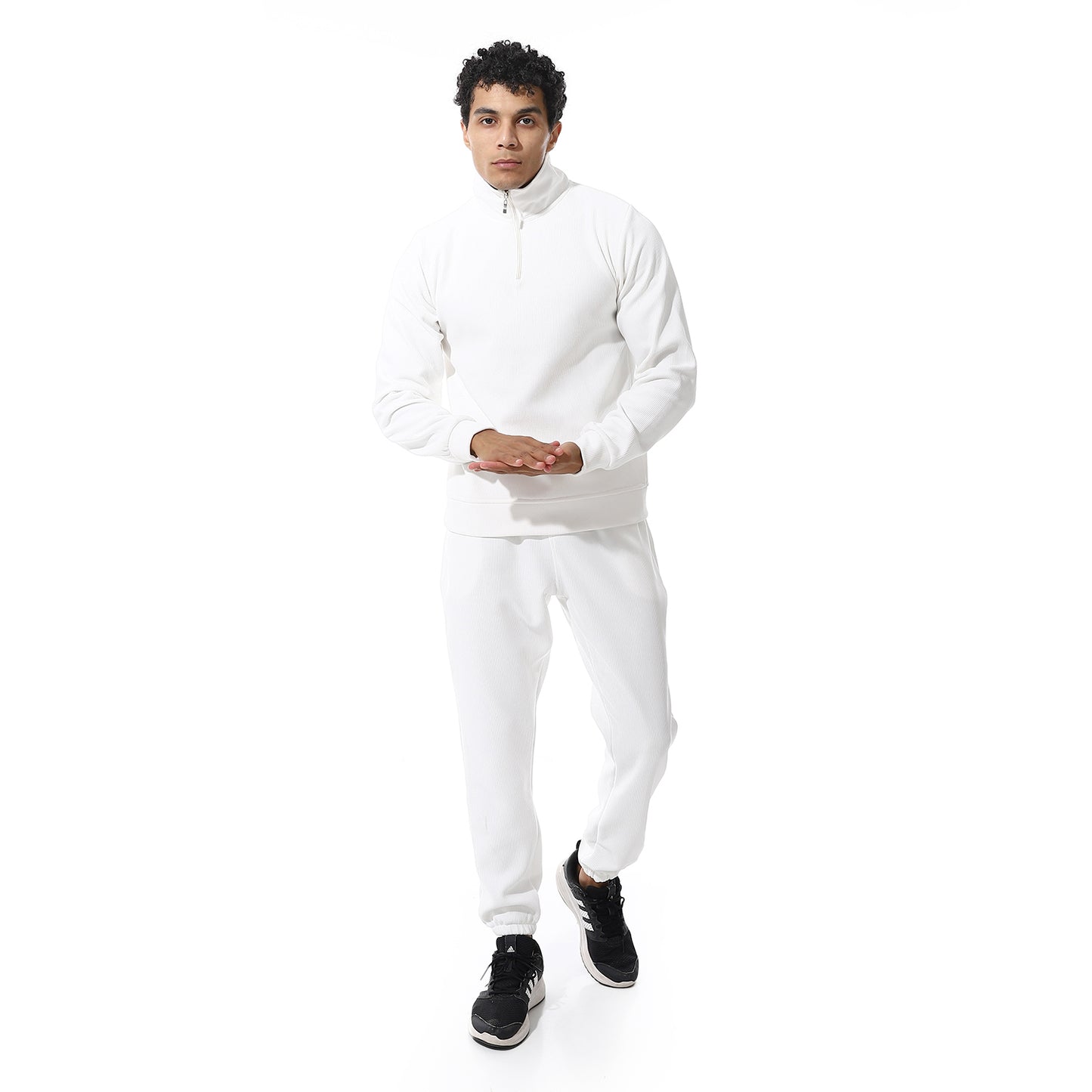Zipped Neck Casual Tracksuit Set