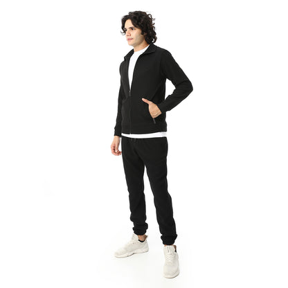 Zipped Casual Tracksuit Set