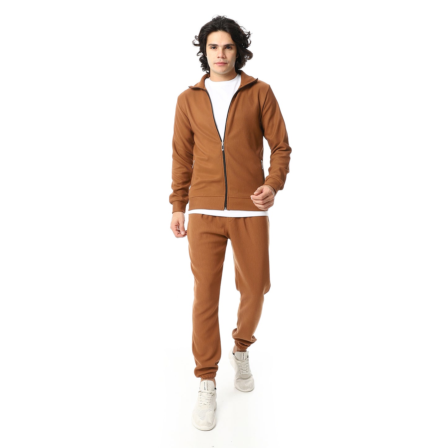 Zipped Casual Tracksuit Set