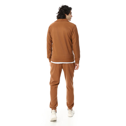 Zipped Casual Tracksuit Set