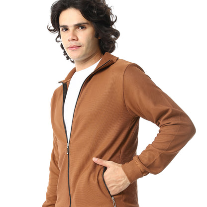 Zipped Casual Tracksuit Set