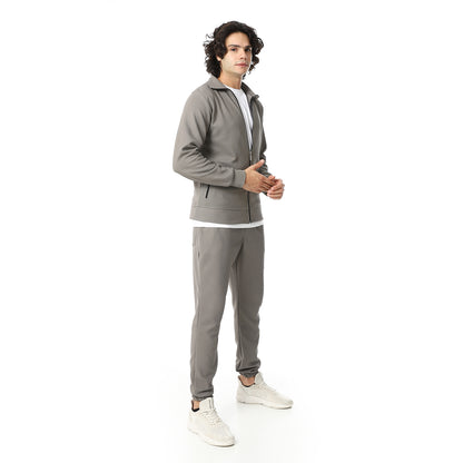 Zipped Casual Tracksuit Set