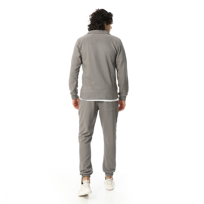 Zipped Casual Tracksuit Set