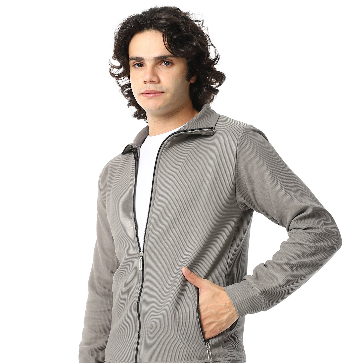 Zipped Casual Tracksuit Set