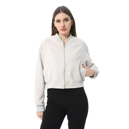 XTCY suede zip-up sweatshirt women