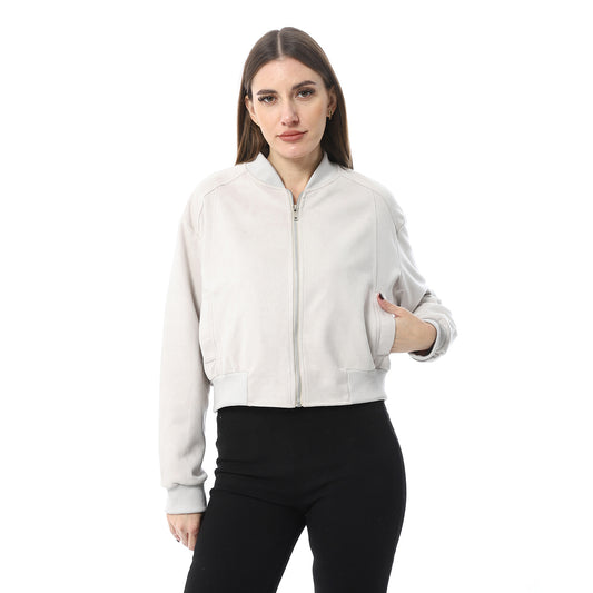 XTCY suede zip-up sweatshirt women