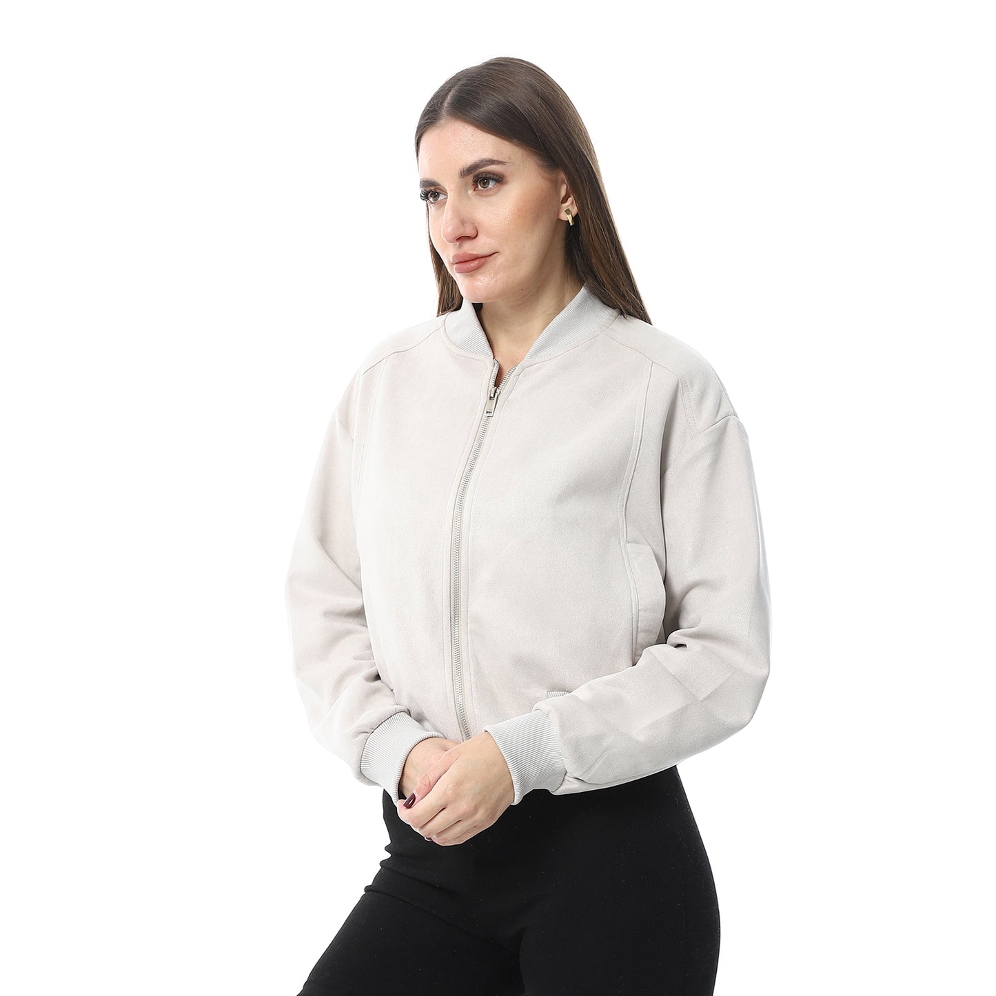XTCY suede zip-up sweatshirt women