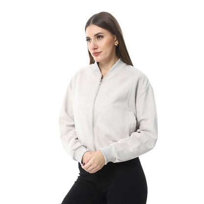 XTCY suede zip-up sweatshirt women