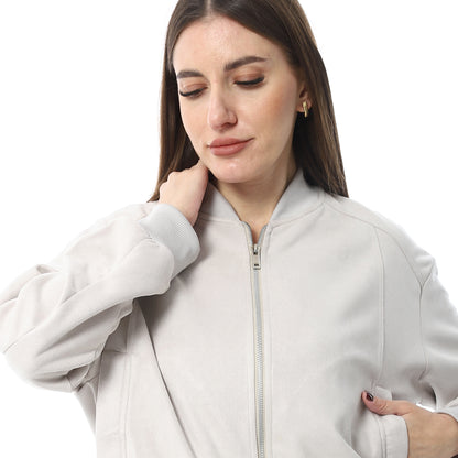 XTCY suede zip-up sweatshirt women