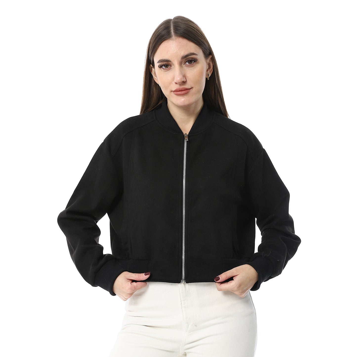 XTCY suede zip-up sweatshirt women