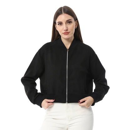 XTCY suede zip-up sweatshirt women