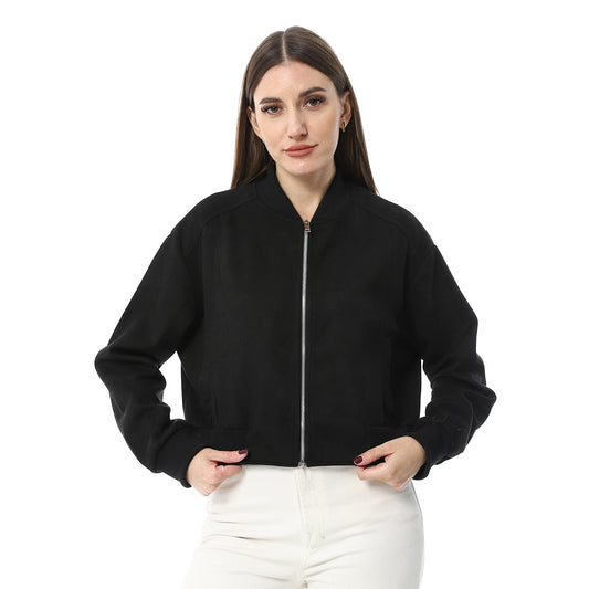 XTCY suede zip-up sweatshirt women