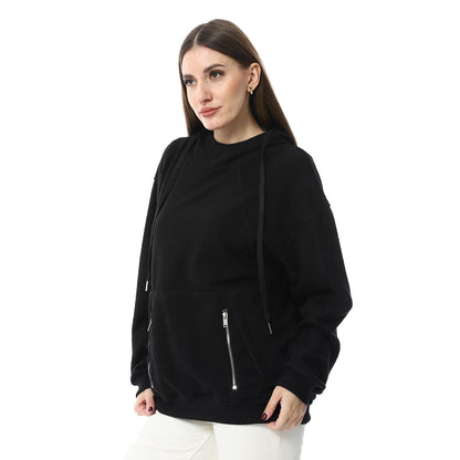 XTCY Summer Milton Hood Sweatshirt with Zipper Pocket Cut women