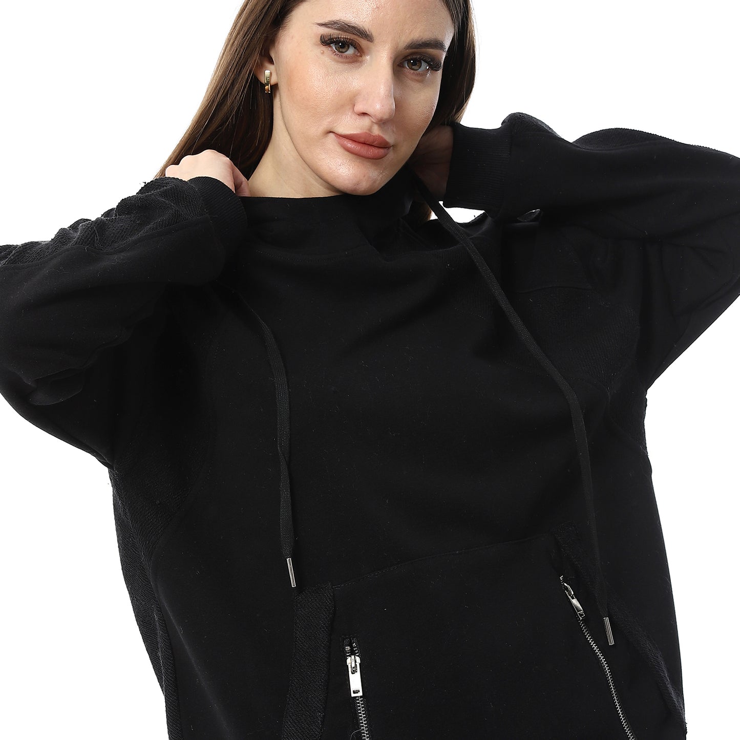 XTCY Summer Milton Hood Sweatshirt with Zipper Pocket Cut women
