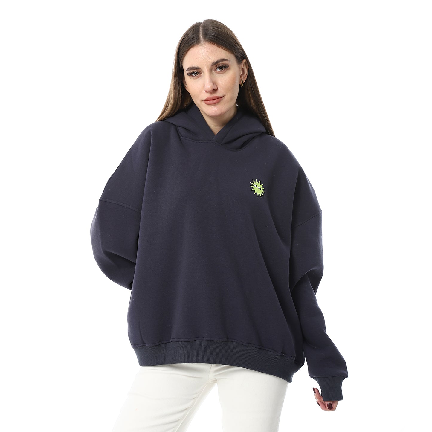 XTCY Milton oversize sweatshirt with sun print hood women