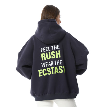 XTCY Milton oversize sweatshirt with sun print hood women