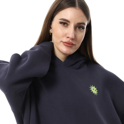 XTCY Milton oversize sweatshirt with sun print hood women