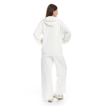 Tracksuit Set Zip Up Hoodie and Wide Leg Sweatpants