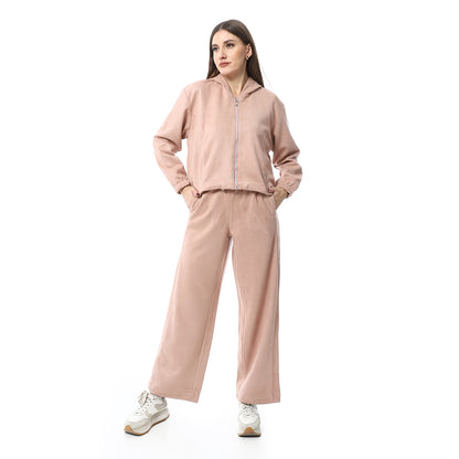 XTCY Suede set Elephant leg Pants women