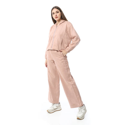 XTCY Suede set Elephant leg Pants women