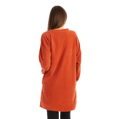 Velour Knitted Long Sweatshirt