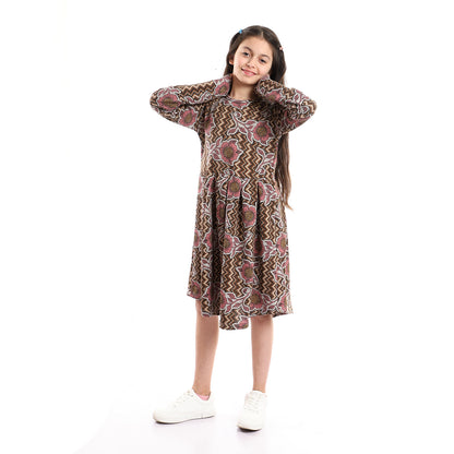 kady-girls-long sleeves printed dress