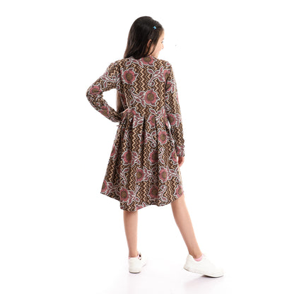 kady-girls-long sleeves printed dress