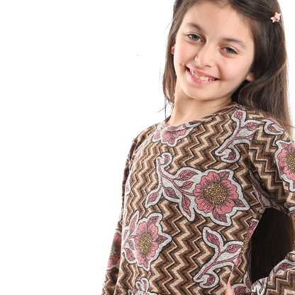 kady-girls-long sleeves printed dress