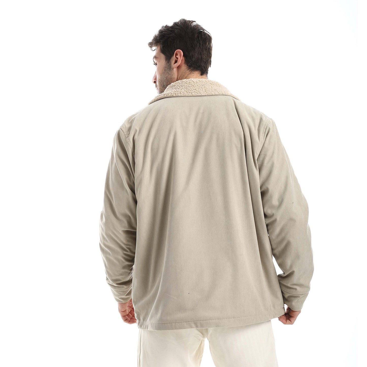 Plush jacket with buttons