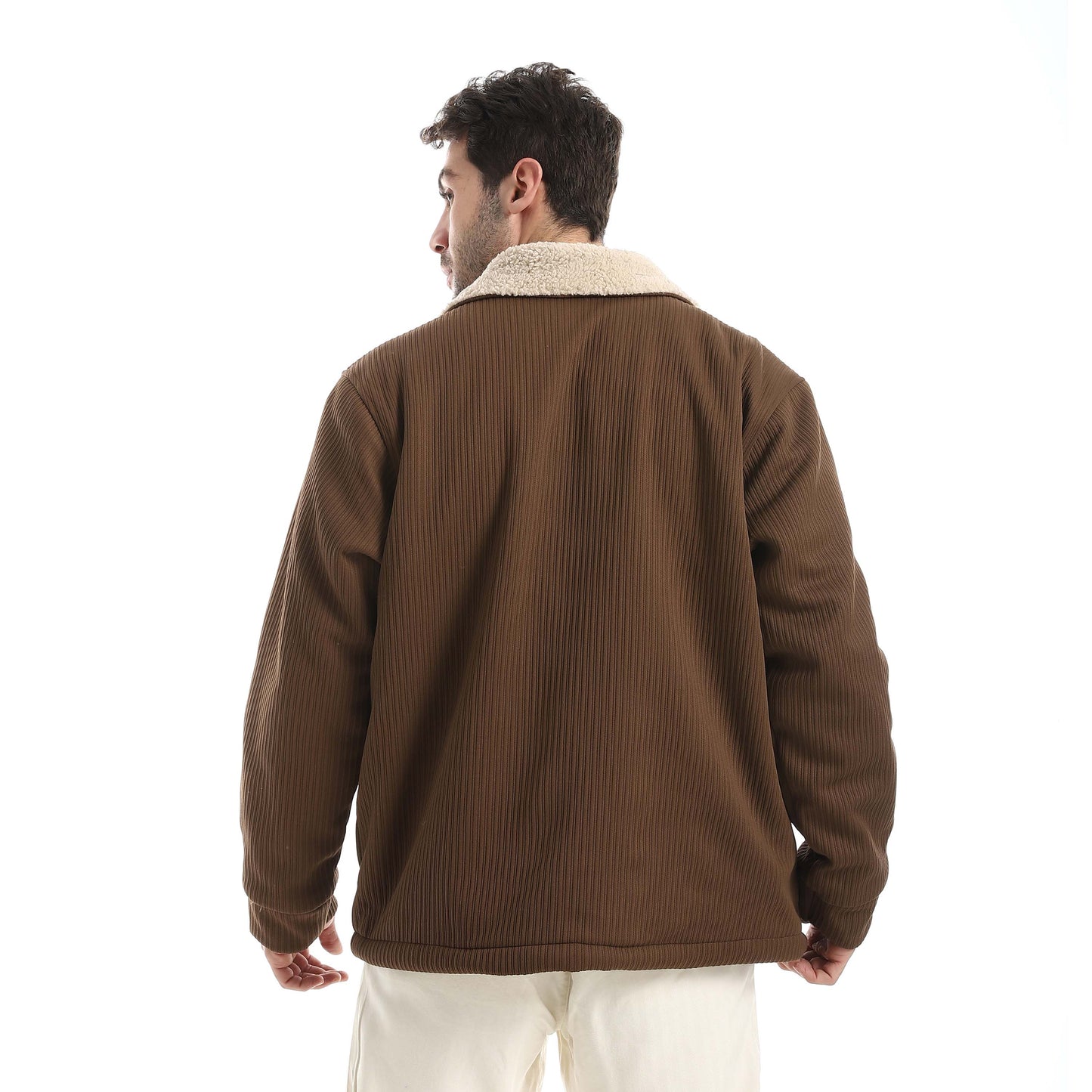 Plush jacket with buttons