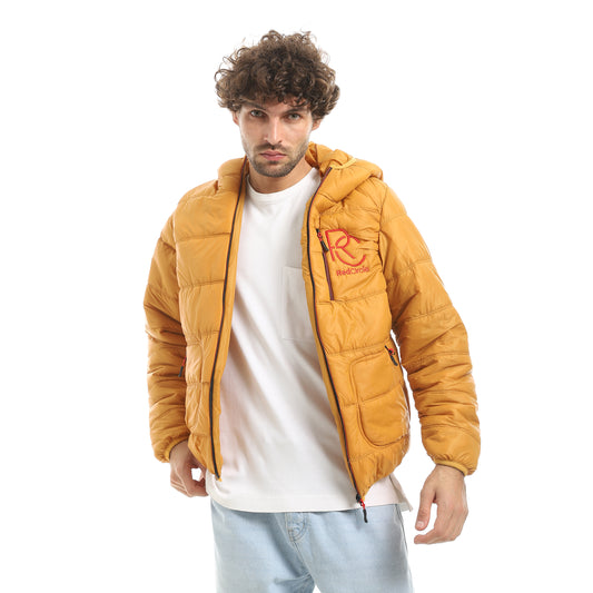 Pump jacket long sleeve, zipper and cappucco