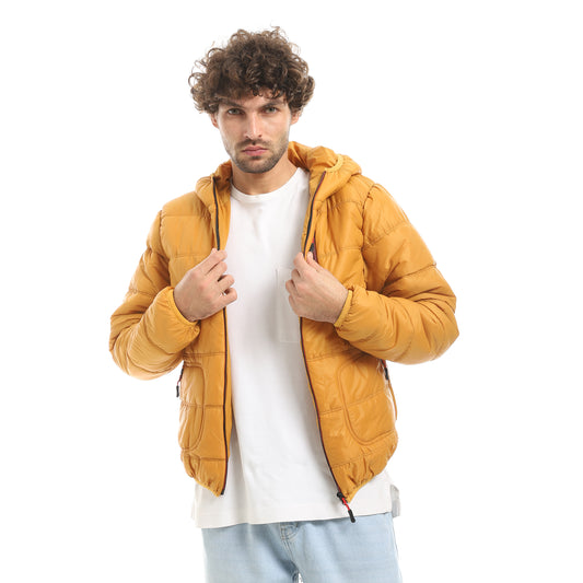 Pump jacket long sleeve, zipper and cappucco