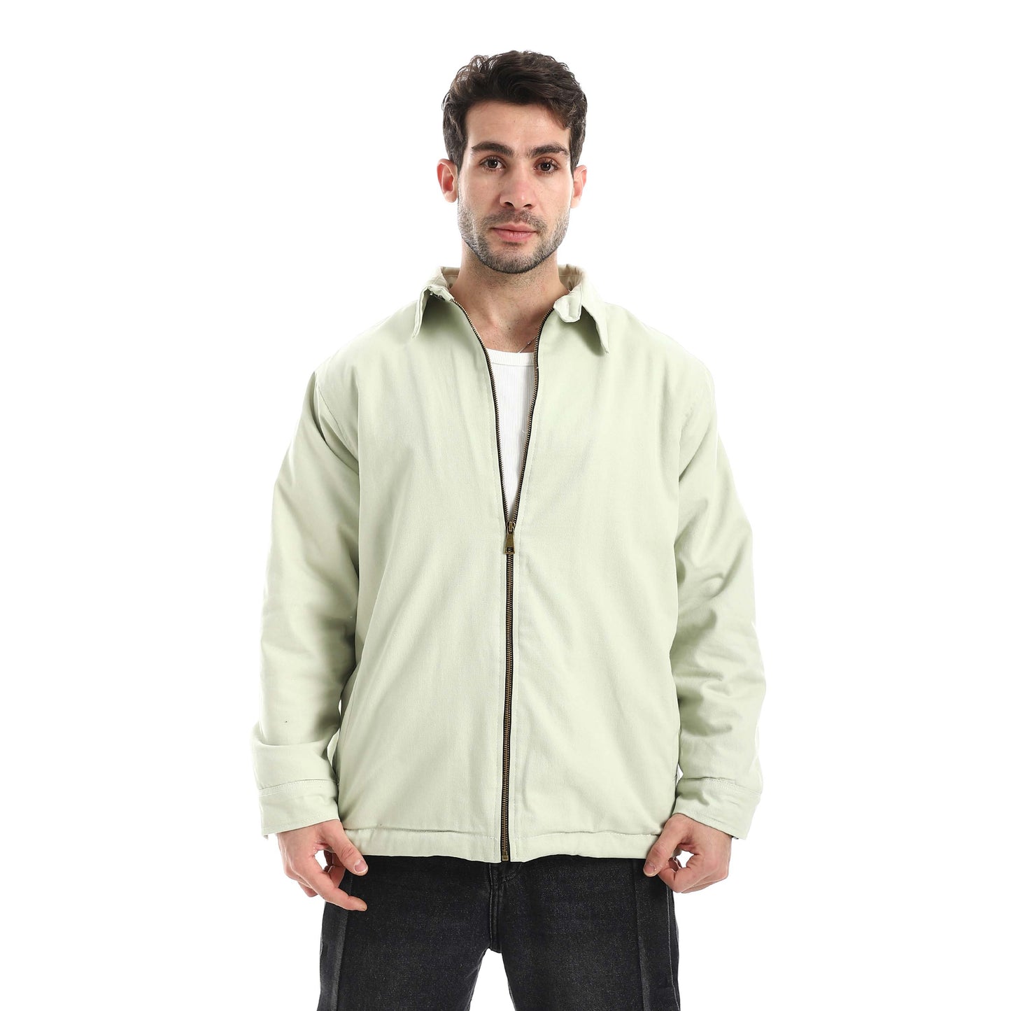 Jabardine jacket with zipper