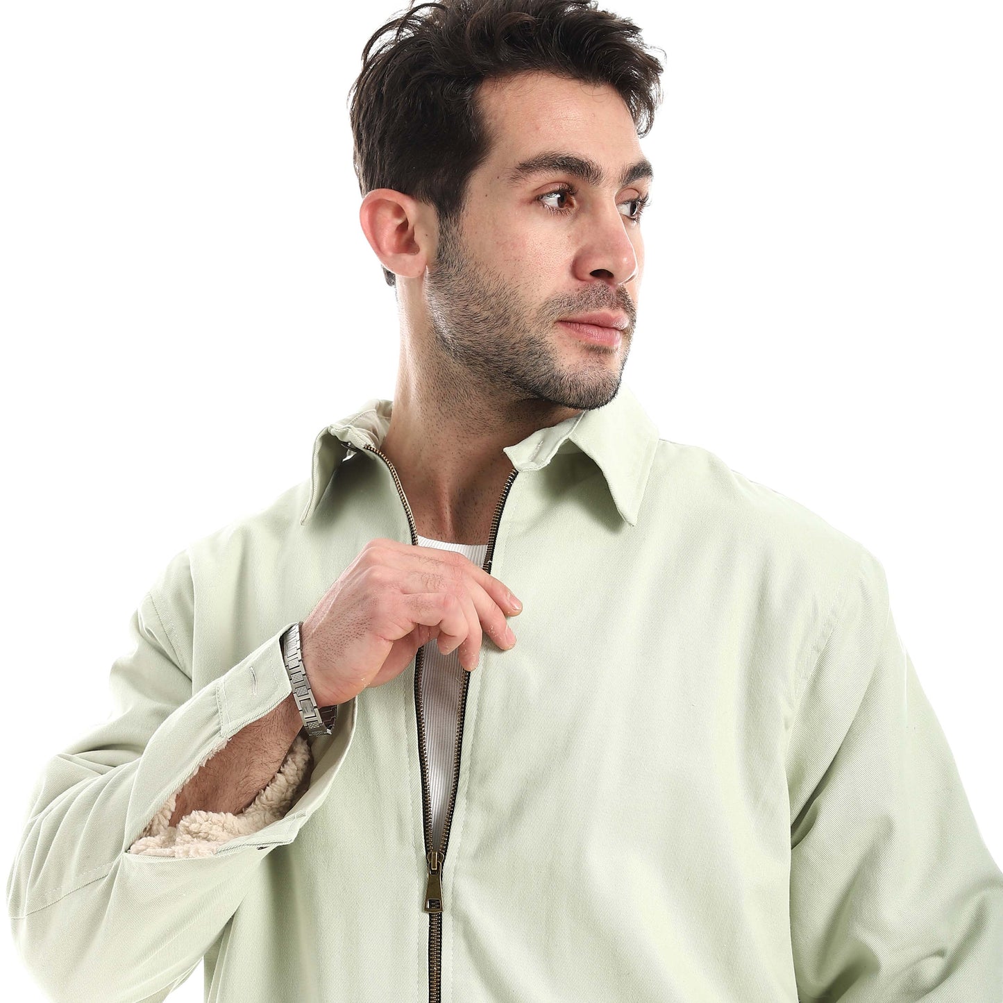 Jabardine jacket with zipper
