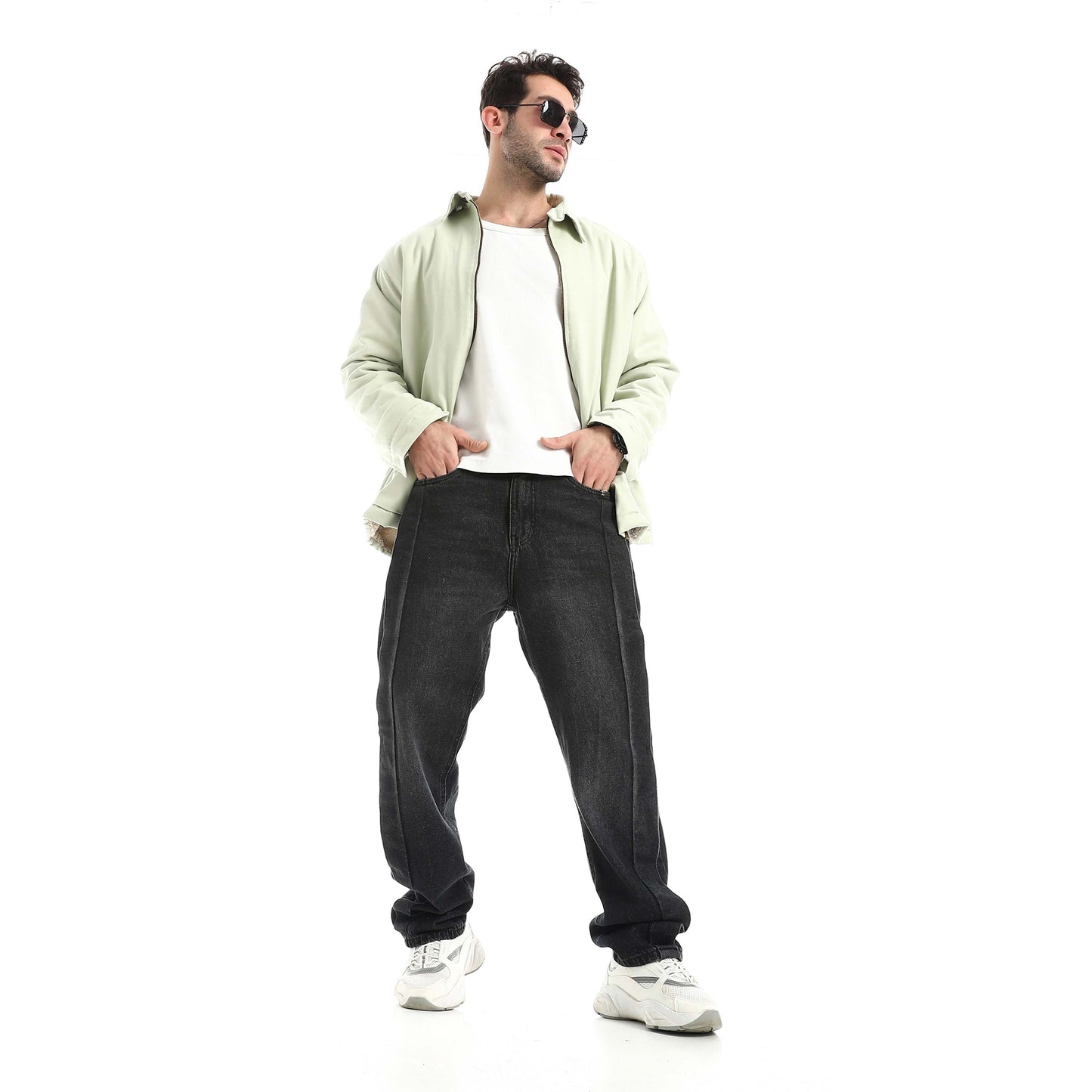Jabardine jacket with zipper