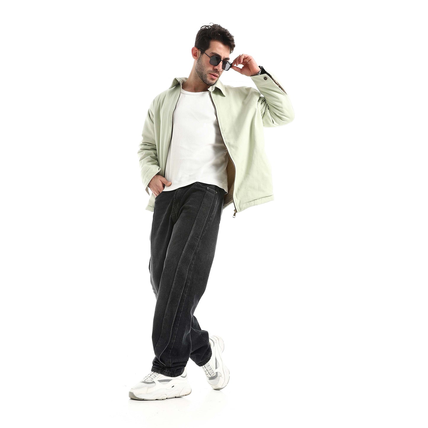 Jabardine jacket with zipper